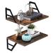 17 Stories Stylish & Strong 12-Inch Floating Shelves Set - Space Saving, Heavy Duty, Adjustable Wall Mounted Shelving For Bathroom, Bedroom | Wayfair