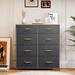 Rebrilliant Sturdy Dark Grey Charcoal 8-Drawer Wall Mount Storage Dresser For Living Room in Gray/Brown | Wayfair 7155C9CF61EA41B595D6A10B7334C942