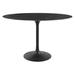 Everly Quinn Timeo Round Artificial Marble Dining Table Marble/Granite/Metal in Black | 27.5 H x 48 W x 28.5 D in | Wayfair