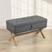 Red Barrel Studio® Linen Upholstered Flip Top Storage Bench Linen/Solid + Manufactured Wood in Brown/Gray | 20.1 H x 35.1 W x 15.7 D in | Wayfair