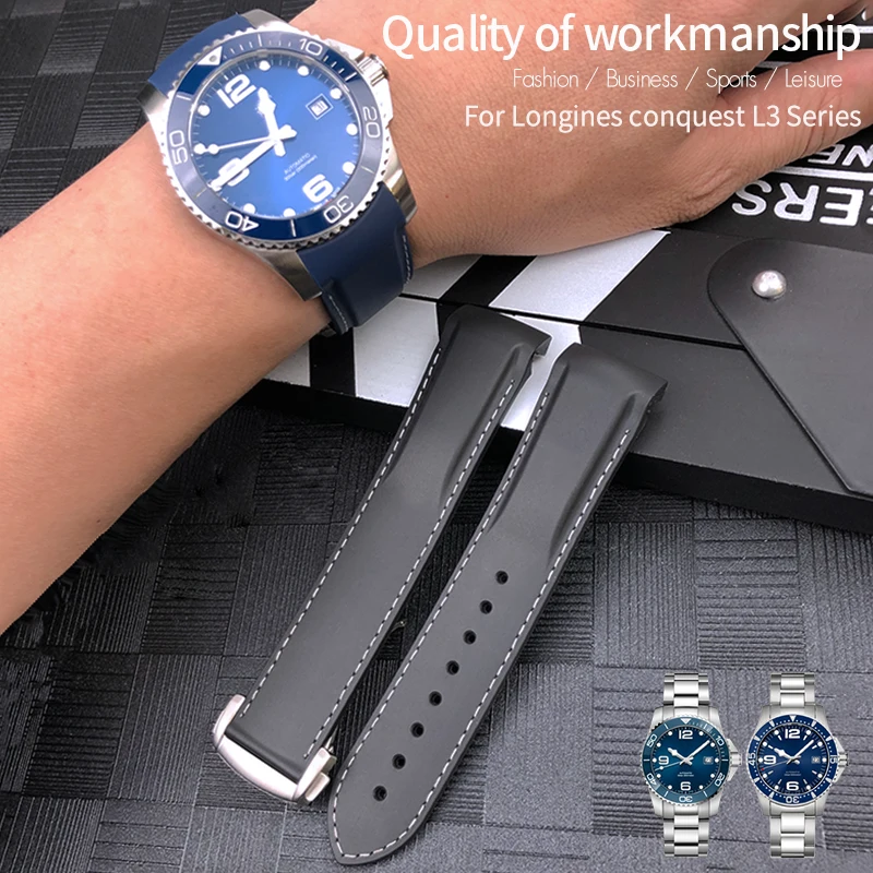 Armband 20mm 21mm 22mm 19mm 18mm Fit für Longines Seiko 5 SKX Omega Seamaster 300 rolex Gummi Silikon Curved End Uhr Strap Image