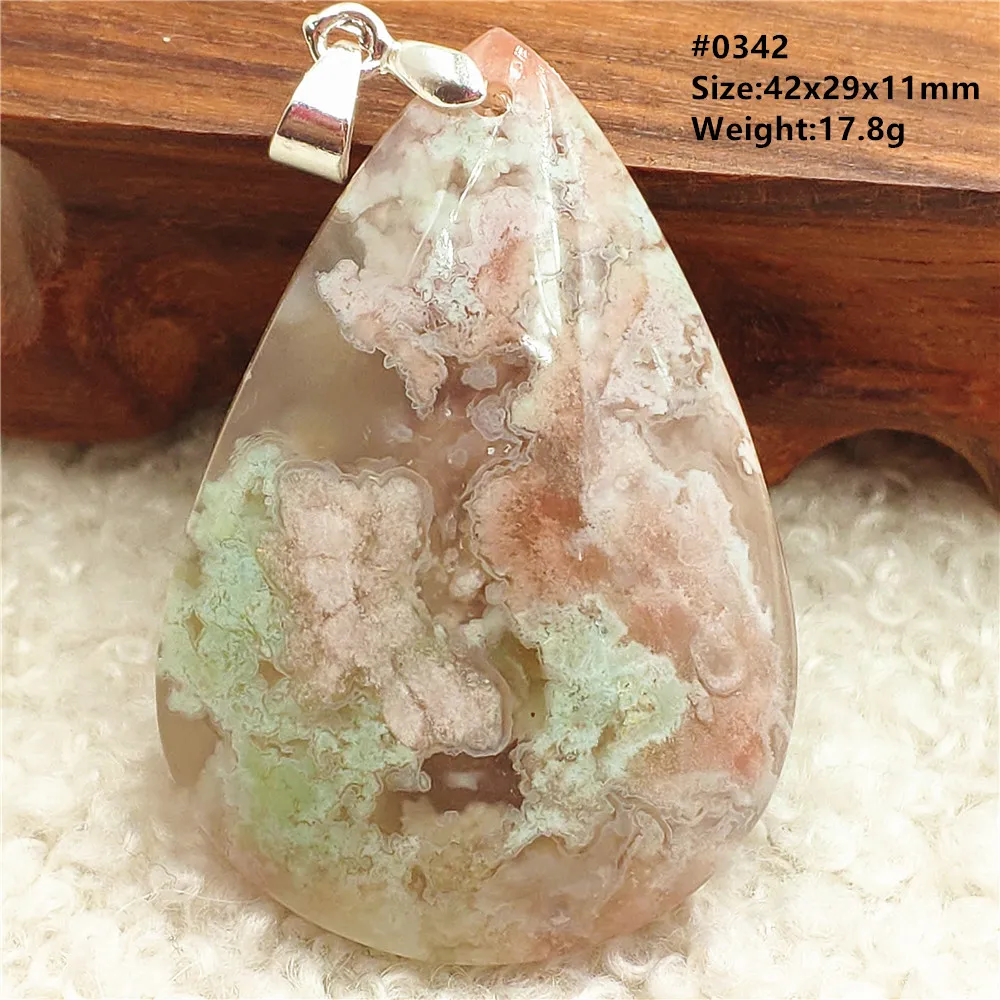 Natürliche Kirsche Achat Edelstein Anhänger Schmuck ovale Perlen Wasser tropfen Frauen Männer orange rot Achat Halskette Stein aaaaa Image