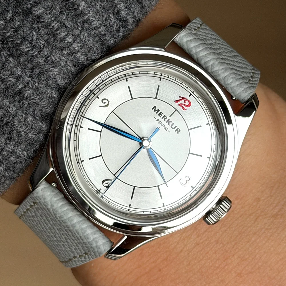 Merkur Uhr Rot 12, Vintage manuelle mechanische Uhr, Herren-Business-Uhr, modische Freizeit-Kleideruhren