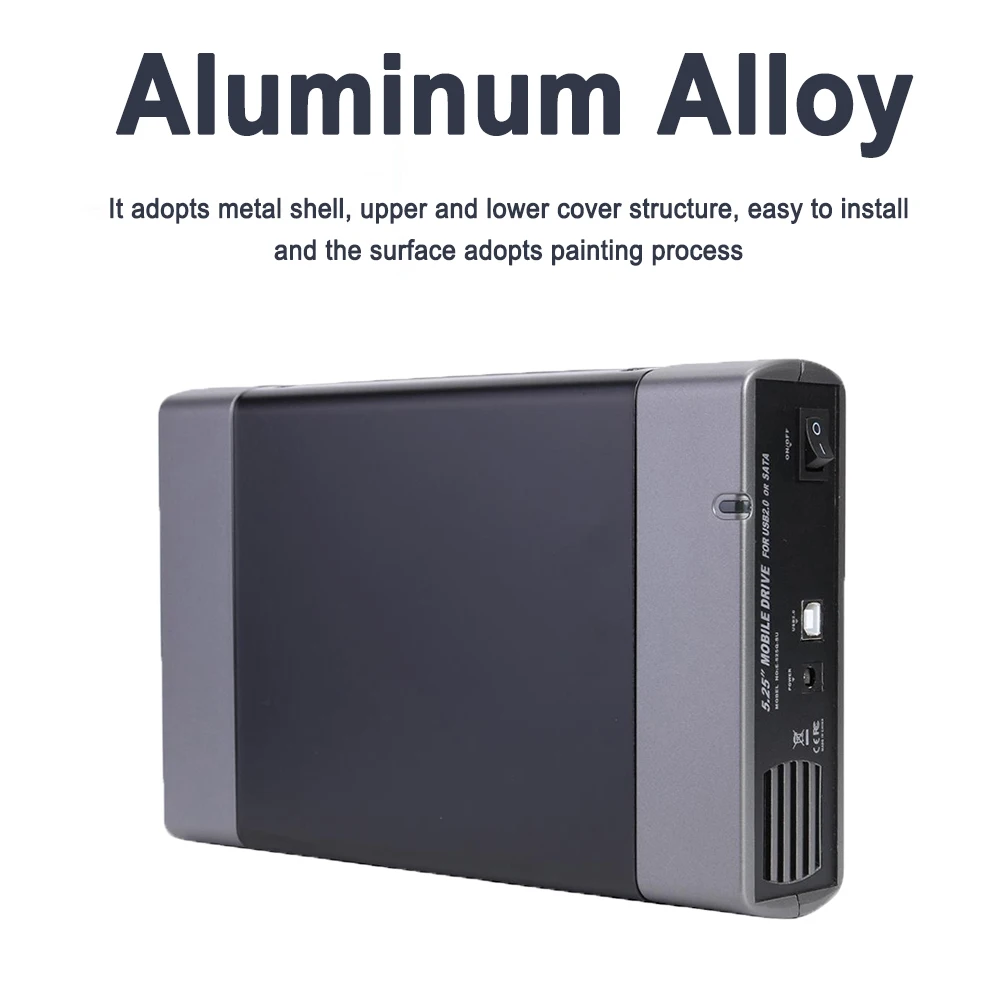 5,25 Zoll USB2.0/USB 3,0 externes optisches Laufwerk Gehäuse Mobile DVD Kit Sata-Schnitts telle optisches Laufwerk Gehäuse Adapter für PC Image