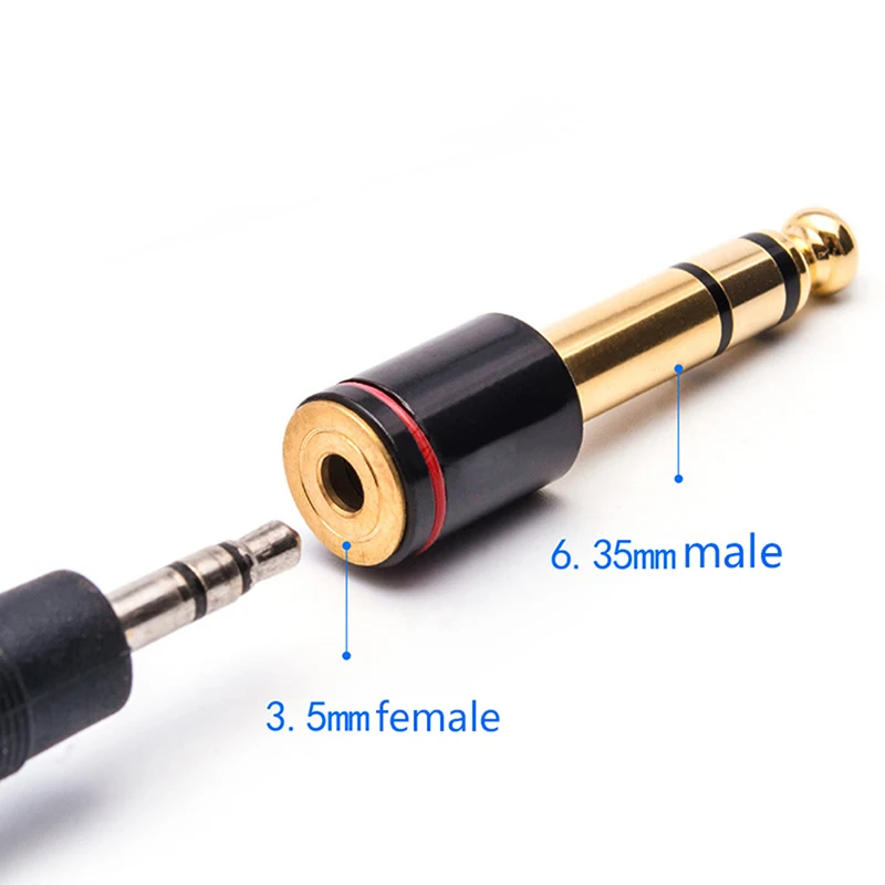 6,35 mm 1/4 Stecker auf 3,5 mm 1/8 Buchse Stereo-Kopfhörer-Adapter Audio-Klinkenadapter für Aux-Kabel-Kopfhörer Image