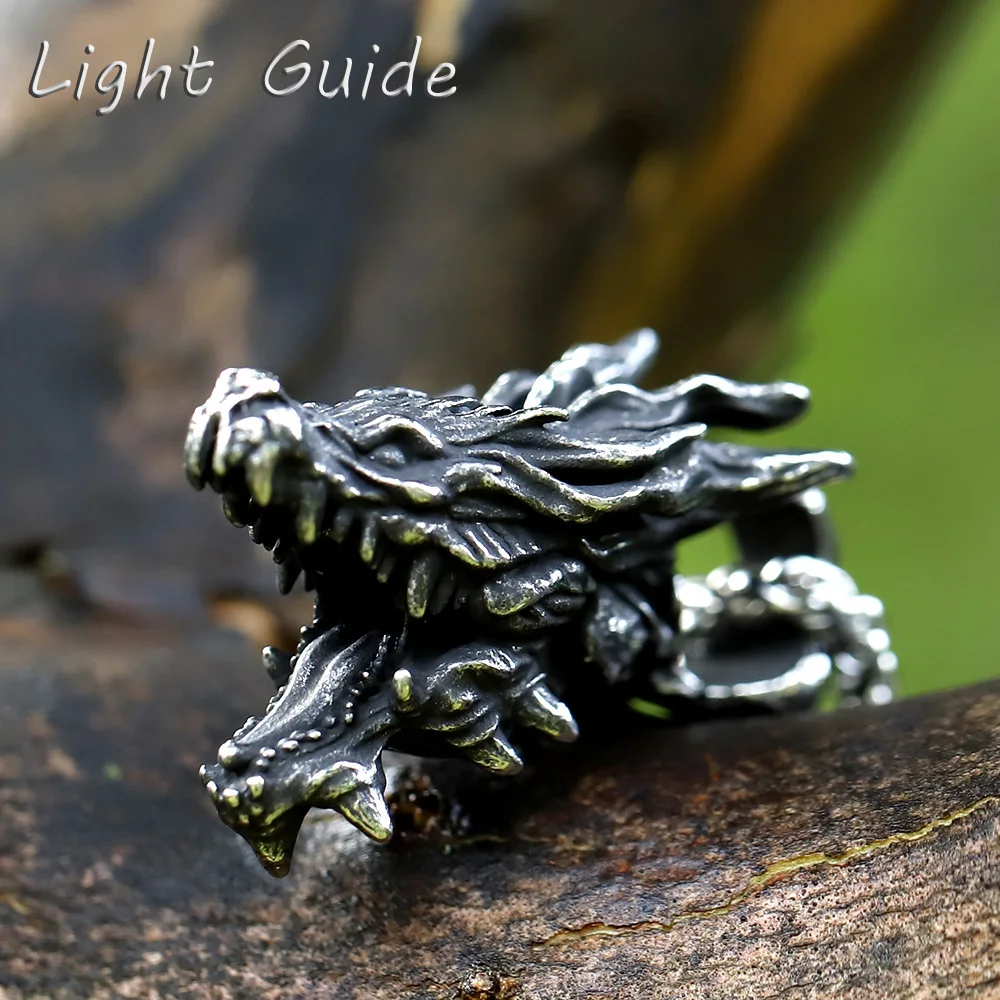 2022 NEUE Herren 316L Edelstahl Vintage Nordischer Wikinger Drache Anhänger Halskette Tier Modeschmuck Geschenk kostenloser Versand