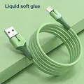 Cavo USB in silicone liquido per iPhone 14 Pro 12 11 13 Pro XS Max Xr X 8 AirPods Pro LED Cavo