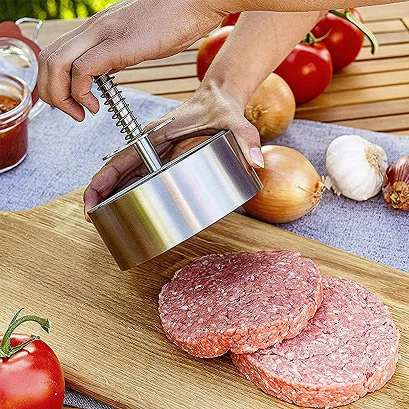Burger Fleisch presse Fleisch Paste tchen hersteller Edelstahl Antihaft-Burger presse zur Herstellung von Fleisch paste tchen und dünnen Burgern Image