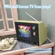 1:12 Puppenhaus Miniatur TV spielbar Video Mini-Fernseher Modell Wohnzimmer Haushalts geräte Dekor