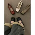 2024 primavera donna Mary Jane scarpe moda poco profonda punta quadrata donna Casual morbido tacco