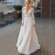 Abiti da sposa a maniche lunghe con scollo a v bohémien perfetti abiti da sposa in Chiffon con