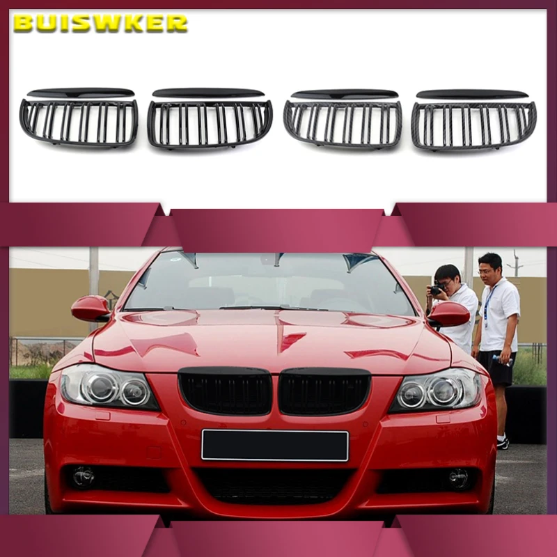 Kühlergrill Renn grill glänzend schwarz Auto Front stoßstangen gitter für BMW E90 E91 3 series 323i 328i 335i 330i 325i 05-08 abs Image