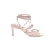 Schutz Heels: Pink Print Shoes - Women's Size 8 - Open Toe