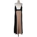 Chico's Casual Dress - A-Line Crew Neck Sleeveless: Brown Color Block Dresses - New - Women's Size Large