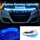 1.5m/1.8m Car Led Hood Light Universal Flexible Scan Light Strip Car Decoration Atmosphere Light White Ice Blue Waterproof