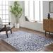 Mindy 6'7" x 9' Modern Light Gray/Medium Gray/Navy Area Rug - Hauteloom