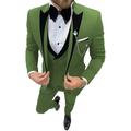 Costume Homme Mariage Ensemble de 3 pièces Vert Gris Claire Couleur Pleine Coupe Standard Droit un bouton 2023