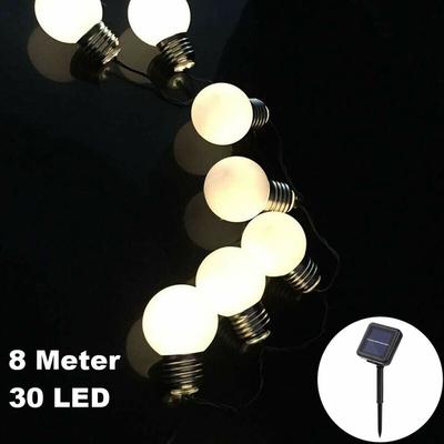 30 led / 8 Meter Solar Lichterkette Glühbirnen Matt Deko Warm-Weiß Solarbetrieben zum Schmücken Image
