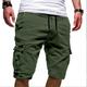 Homme Short Cargo Shorts décontractés Cordon Multi poche Plein Extérieur Des sports Longueur genou Casual Des sports Mélange de Coton Vêtement de rue Short Noir Blanche Non Elastique