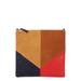 Colorblock Suede Foldover Clutch