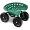 Sgabello da Giardino con Ruote, Regolabile in Altezza, Sedia da Giardino in Metallo, Portata 150