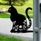 HelloYoung-Silhouette de chat contour en métal, pieu de jardin, art de la cour en métal, décorations d'arbre de jardin, décoration de jardin d'arrière-cour