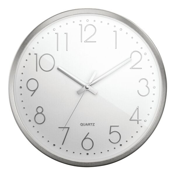 Mebus Quarzwanduhr - Aluminium - 30 cm weiß, 30 cm Image