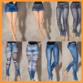 Mini jupe ronde sexy pour femme pantalon skinny style denim yoga haute élasticité 6 pouces