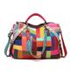 Women's Handbag Tote Messenger Bag Cowhide Daily Holiday Zipper Color Block Contrast Color Nude Rainbow