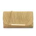 Women's Clutch Evening Bag Evening Bag Polyester Party Daily Chain Solid Color Silver Champagne Gold