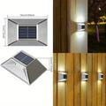 2pcs Solar Outdoor Wall Lights, 8LEDs Waterproof Aisle Wall Lights, Villa Yard Outdoor Stainless Steel Decorative Lighting Yard Small Wall Lights