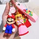 Porte-clés Super Mario Bros en silicone figurine mignonne Yoshi pêche pendentif voiture sac à