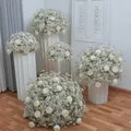 Boule de roses artificielles blanches 40/50/60/70/80cm fleurs pouvez-vous psophila décoratives