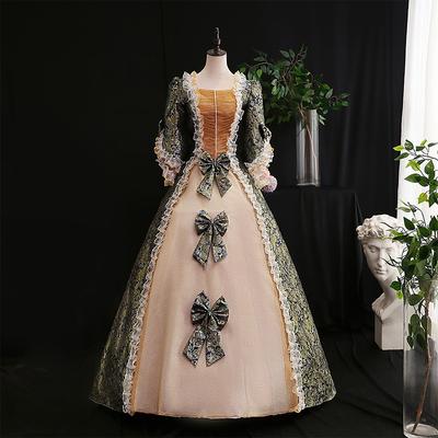 Rococo Victorian Renaissance Ball Gown Vintage Dress Dress Party Costume Masquerade Prom Dress Floor Length Princess Plus Size Women's Ball Gown Square Neck Plus Size Normal Christmas Halloween Party
