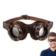 Lunettes Steampunk Vintage Rétro Réglables en Cuir PU pour Pilote Scooter Cosplay Vélo Cruiser