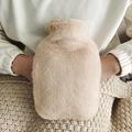 borsa dell'acqua calda borsa dell'acqua calda con rivestimento in peluche 1 litro per crampi, sollievo dal dolore, impacco caldo freddo rimovibile scaldaletto per acqua calda