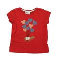 Pre-owned Hanna Andersson Girls Red | Dog Hearts T-Shirt size: 4T
