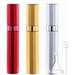 3/4/5 Pcs 8ml Perfume Atomiser Refillable Travel Size Perfume Bottle Leaking Proof Bottom Pump without Funnel Luxurious Small Refillable Atomizer for Women Men (3pcs-Red+Gold+Sliver)