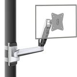 CondoMounts Height Adjustable Full Motion TV Pillar Mount & Vesa Monitor Mount| Ratchet Strap Warehouse TV Mount | GAS Spring Pole Mounting Brackets |18lbs | 32 inch TV & Monitor | White