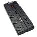 Tripp Lite TLP1208TELTV 12 Outlet Surge Protector Power Strip 8ft Cord Right-Angle Plug Tel/Modem/Coax Protection RJ11 & Dollar 150 000 Insurance Black