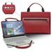 2 in 1 PU leather laptop case cover portable bag sleeve with bag handle for 14 Lenovo Yoga 9i 14 Gen 7 2022 model laptop Red