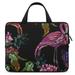 LAKIMCT Pink Flamingo Butterflies Laptop Bag Computer Bag Briefcase Messenger Bag Waterproof Laptop Case for Work 13 inch