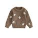 Musuos Baby Girls Sweater Daisy Floral Embroidery Knitted Pullover Sweatshirt Tops