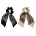 Pack of 2 Knotted Bow Hair Elastic Hair Scarf Hair Ribbon Scrunchy Ponytail Holder for Women and Girls Style:Style 1;