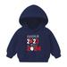 Lovskoo 2-7 Years Baby Clothes Christmas Toddler Baby Boy s Girl s Hoodie Children s Casual Print Fleece Lined Sweatshirt for The Baby Gift Navy