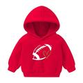 Lovskoo 2-7 Years Baby Clothes Toddler Baby Boy s Girl s Hoodie Children s Casual Heart Baseball Print Sweatshirt for The Baby Gift Red