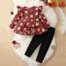 eczipvz Baby Girl Clothes Toddler Girls Long Sleeve Christmas Bowknot Plaid Snowflake Prints Tops Pants Two Piece Outfits Set (Red 4-5 Years)