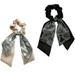 Pack of 2 Knotted Bow Hair Elastic Hair Scarf Hair Ribbon Scrunchy Ponytail Holder for Women and Girls Style:Style 2;