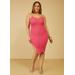 Plus Size Chain Trimmed Ribbed Bodycon Dress