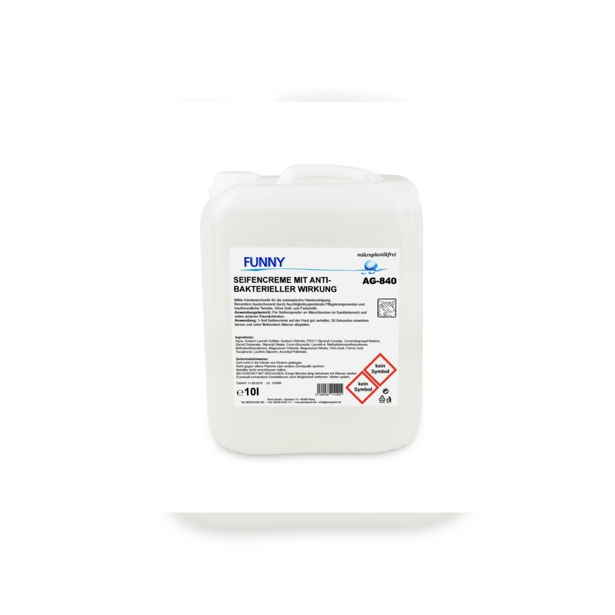 Plock GmbH Antibakterielle Seife Funny - 10 L Kanister - frei von Duft- und Farbstoffen Image